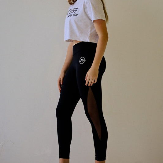 Girls Black Leggings - The Love Training Wear. Soft high quality material, girls size 6 through to 16. Brisbane, QLD. Perfect for a gymnast or dancer