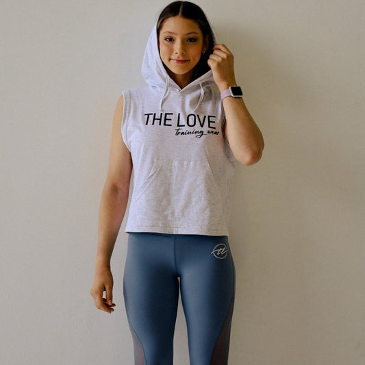 White Sleeveless Hoodie - The Love Training Wear
